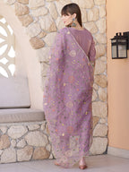 Embroidered Kurta With Pant & Embroidered Dupatta, Purple - Hiral Fashion | Grocsy