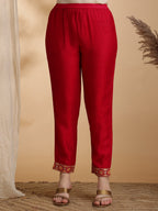 Embroidered Kurta With Pant & Embroidered Dupatta, Pink - Hiral Fashion | Grocsy