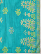 Embroidered & Printed Kurta With Pant & Coordinated Dupatta, Turquoise - Hiral Fashion | Grocsy