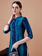 Shibori Printed Casual Wear Kurta, Multicolor - Hiral Fashion | Grocsy