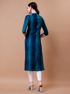 Shibori Printed Casual Wear Kurta, Multicolor - Hiral Fashion | Grocsy