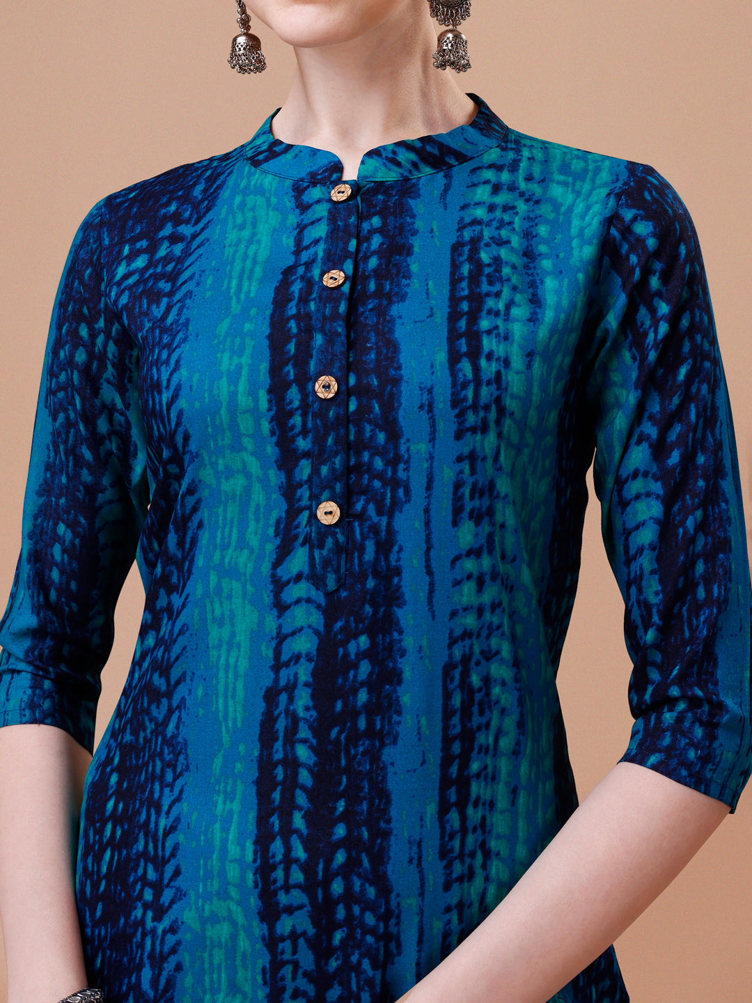 Shibori Printed Casual Wear Kurta, Multicolor - Hiral Fashion | Grocsy