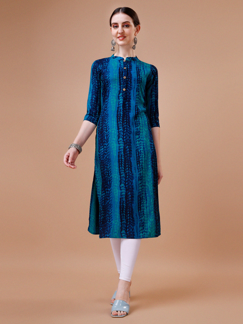 Shibori Printed Casual Wear Kurta, Multicolor - Hiral Fashion | Grocsy
