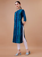 Shibori Printed Casual Wear Kurta, Multicolor - Hiral Fashion | Grocsy
