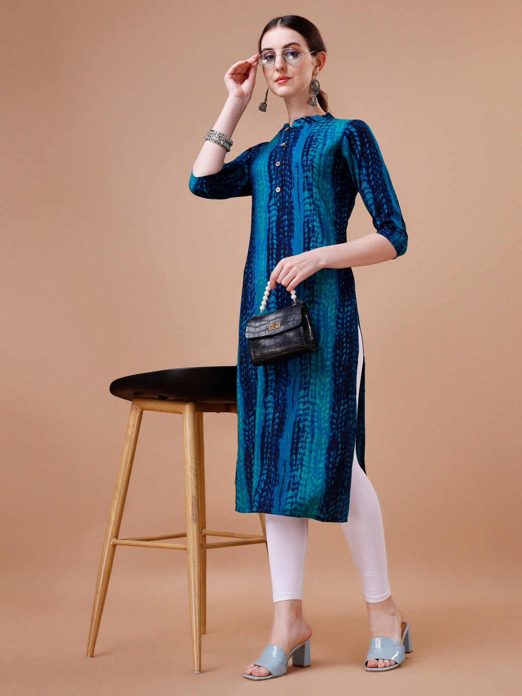 Shibori Printed Casual Wear Kurta, Multicolor - Hiral Fashion | Grocsy