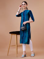 Shibori Printed Casual Wear Kurta, Multicolor - Hiral Fashion | Grocsy