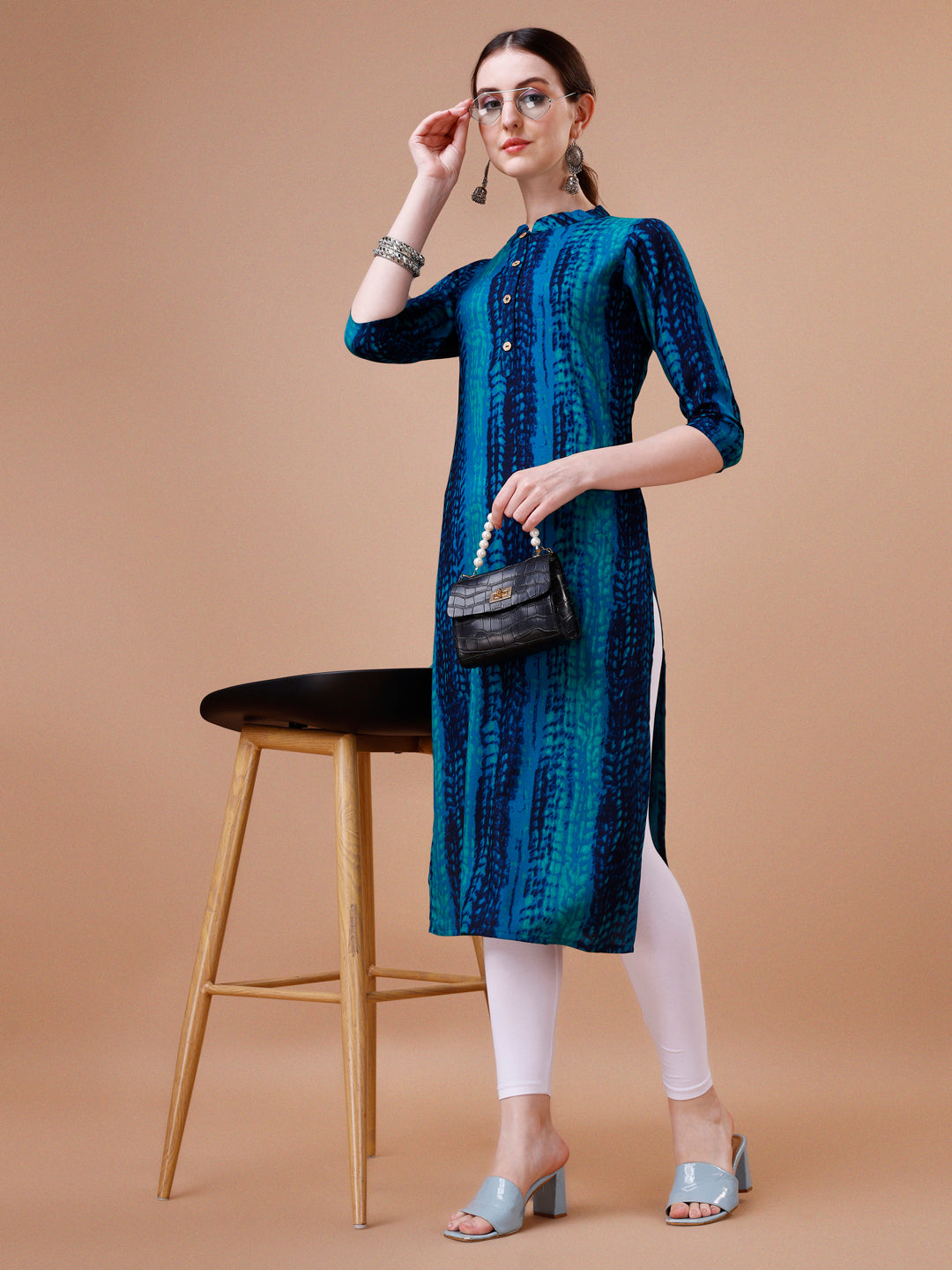 Shibori Printed Casual Wear Kurta, Multicolor - Hiral Fashion | Grocsy