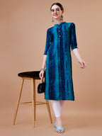 Shibori Printed Casual Wear Kurta, Multicolor - Hiral Fashion | Grocsy
