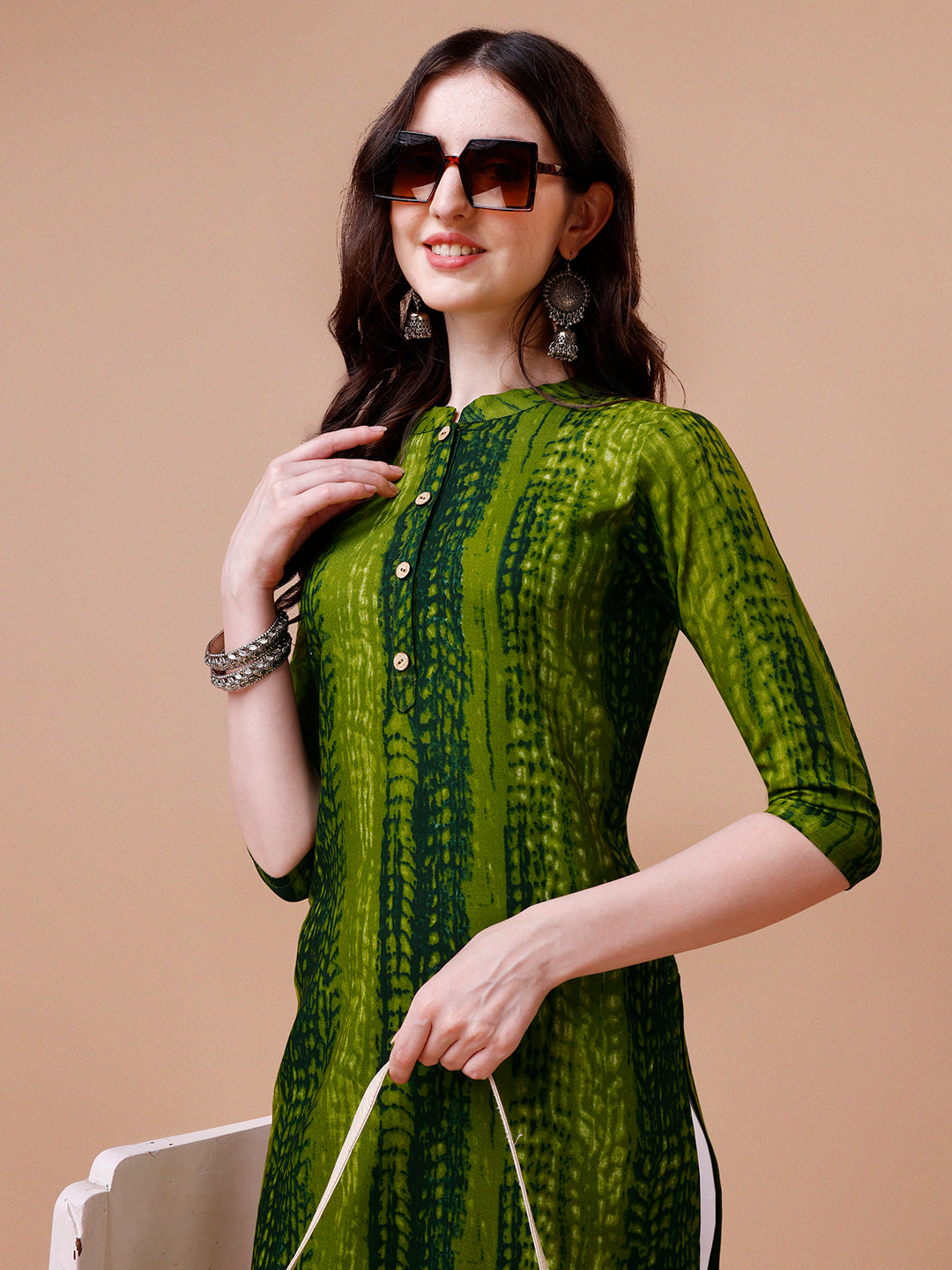 Shibori Printed Casual Wear Kurta, Multicolor - Hiral Fashion | Grocsy