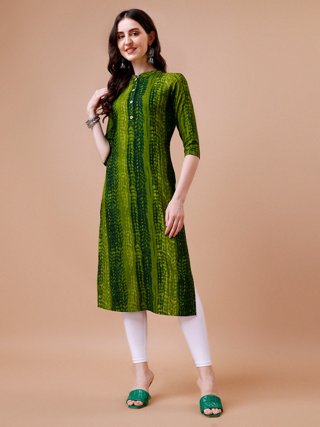 Shibori Printed Casual Wear Kurta, Multicolor - Hiral Fashion | Grocsy