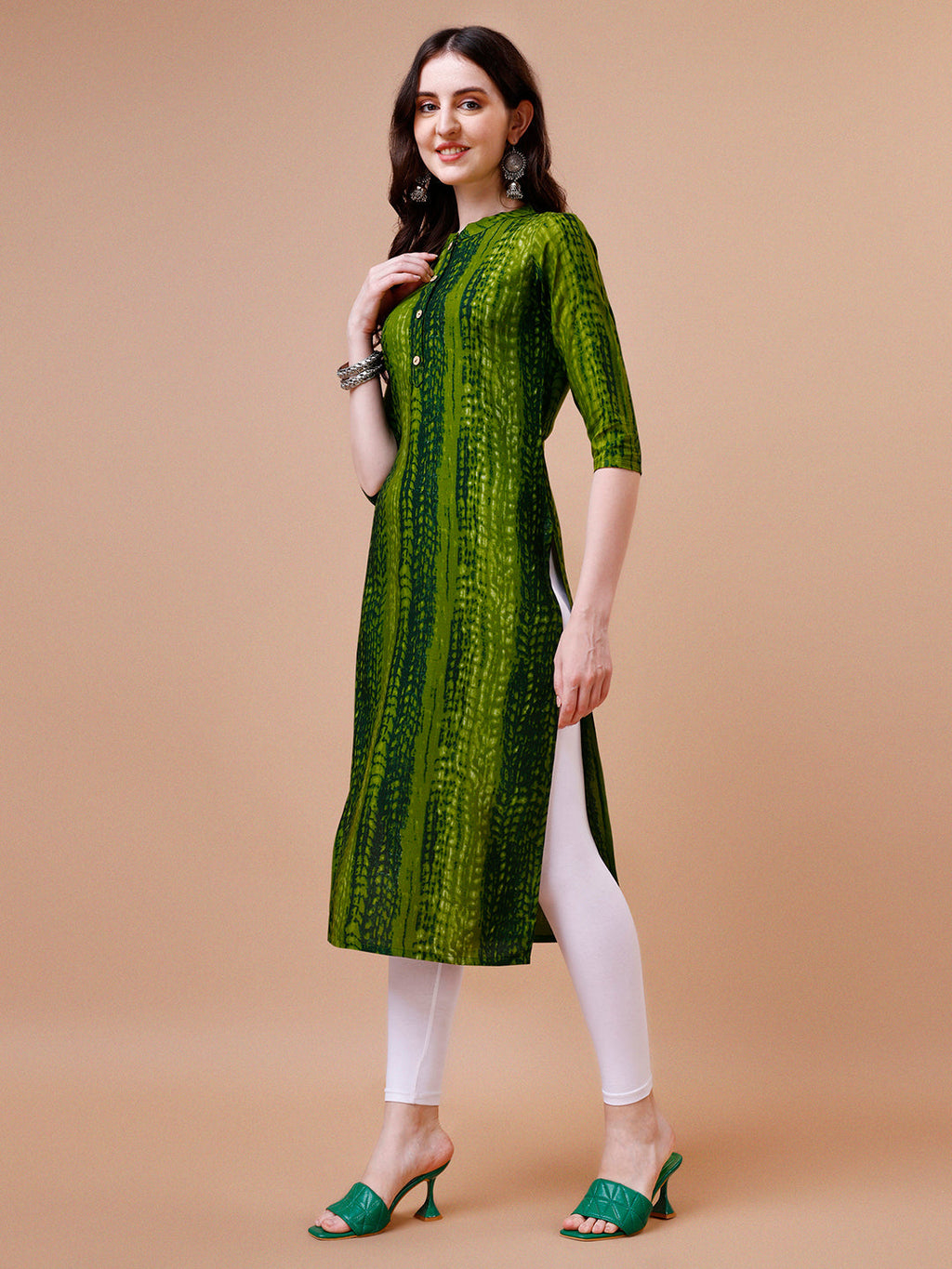 Shibori Printed Casual Wear Kurta, Multicolor - Hiral Fashion | Grocsy