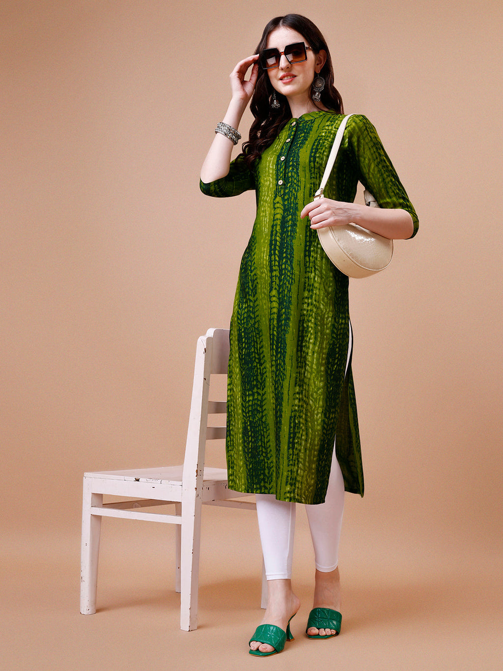Shibori Printed Casual Wear Kurta, Multicolor - Hiral Fashion | Grocsy