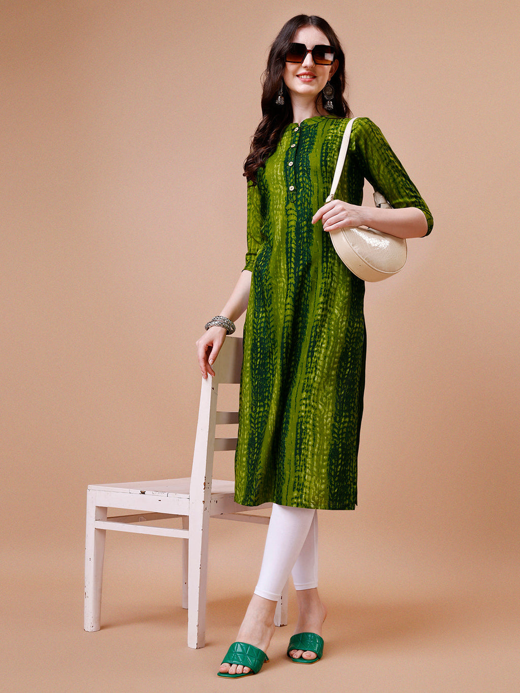 Shibori Printed Casual Wear Kurta, Multicolor - Hiral Fashion | Grocsy