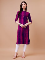 Shibori Printed Casual Wear Kurta, Multicolor - Hiral Fashion | Grocsy