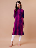 Shibori Printed Casual Wear Kurta, Multicolor - Hiral Fashion | Grocsy