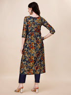 Alia Cut Printed & Embroidered Kurta With Pant & Dupatta Set, Multicolor - Hiral Fashion | Grocsy