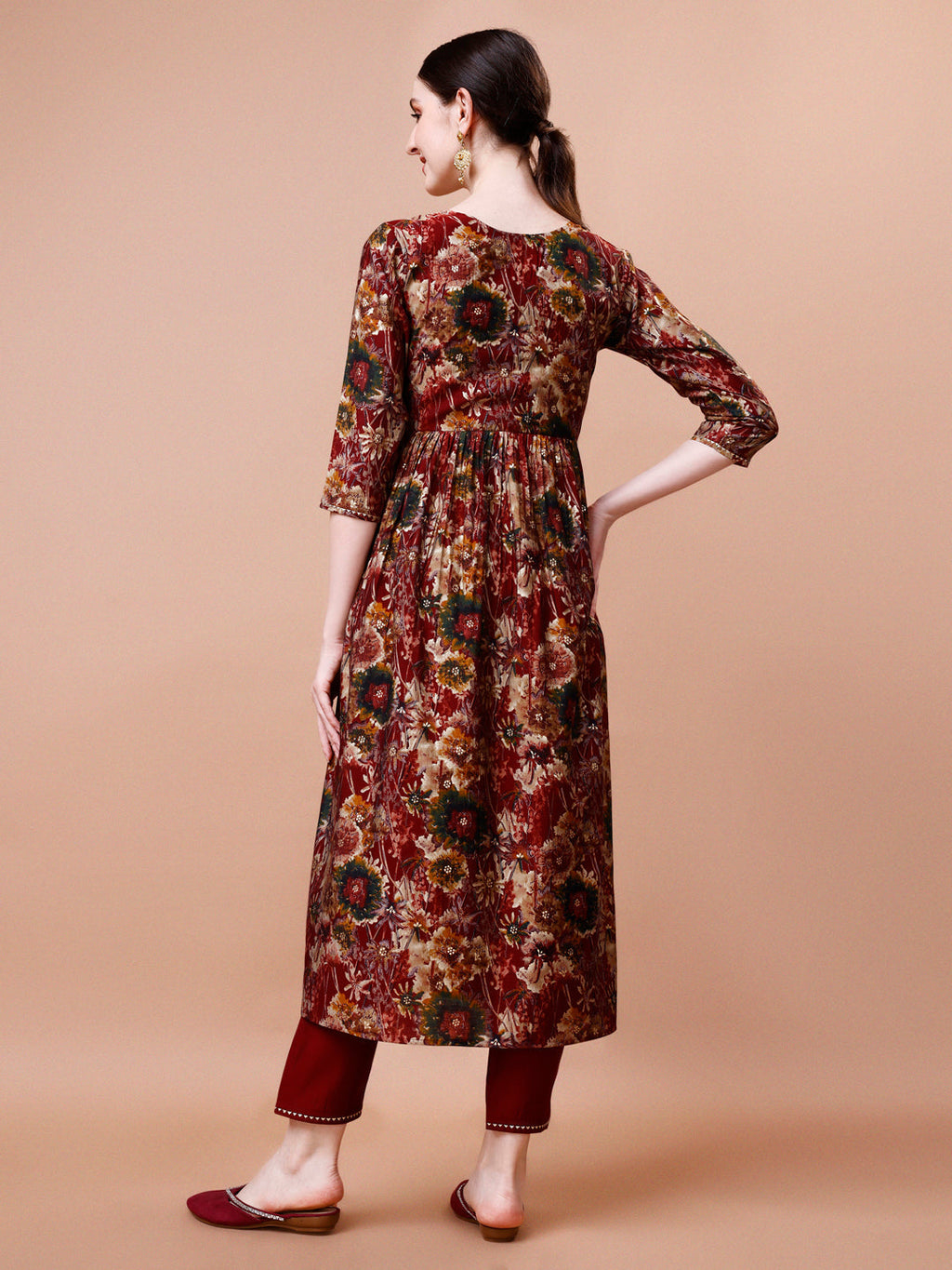 Alia Cut Printed & Embroidered Kurta With Pant & Dupatta Set, Multicolor - Hiral Fashion | Grocsy