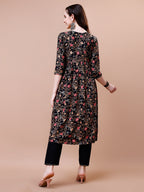 Alia Cut Embroidered & Floral Printed Rayon Kurta With Pant & Dupatta, Multicolor - Hiral Fashion | Grocsy
