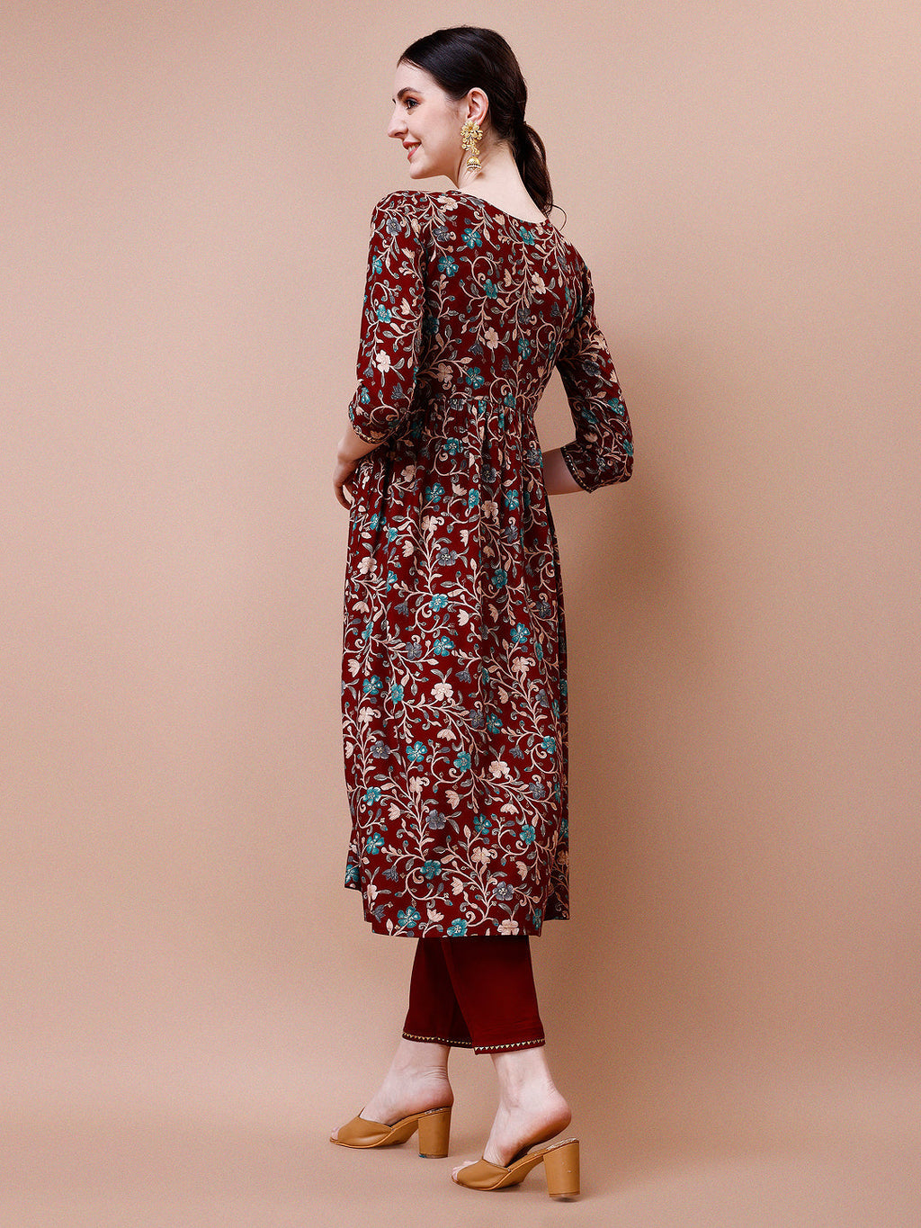 Alia Cut Embroidered & Floral Printed Rayon Kurta With Pant & Dupatta, Multicolor - Hiral Fashion | Grocsy