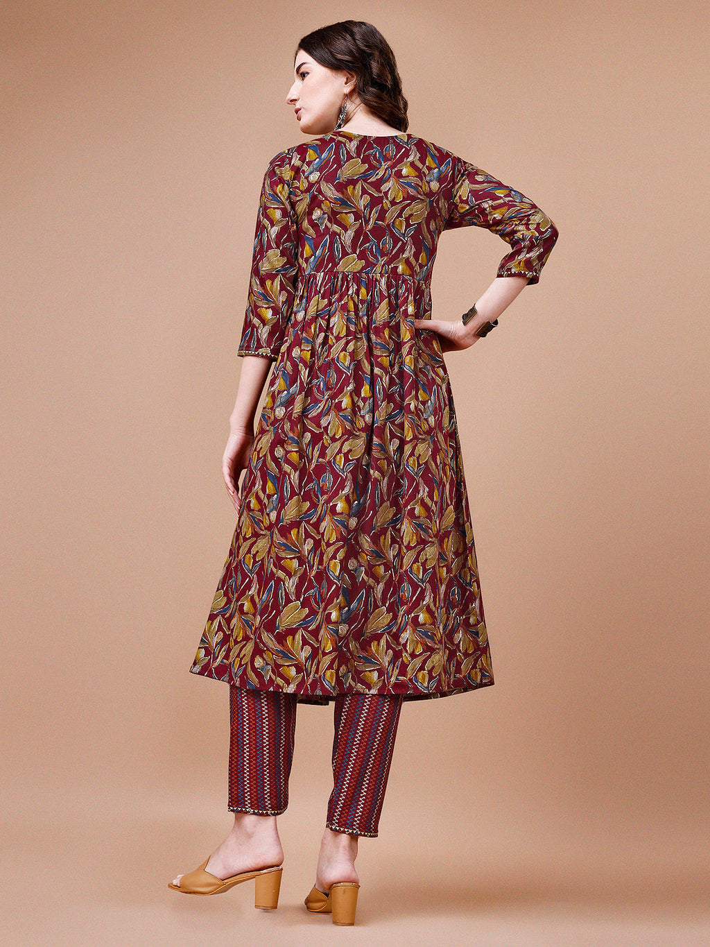 Alia Cut Botanical Printed & Embroidered Rayon Kurta With Pant & Dupatta, Multicolor - Hiral Fashion | Grocsy