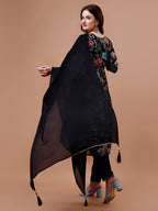 Alia Cut Hand Embroidered Floral Print Kurta With Pant & Dupatta, Multicolor - Hiral Fashion | Grocsy