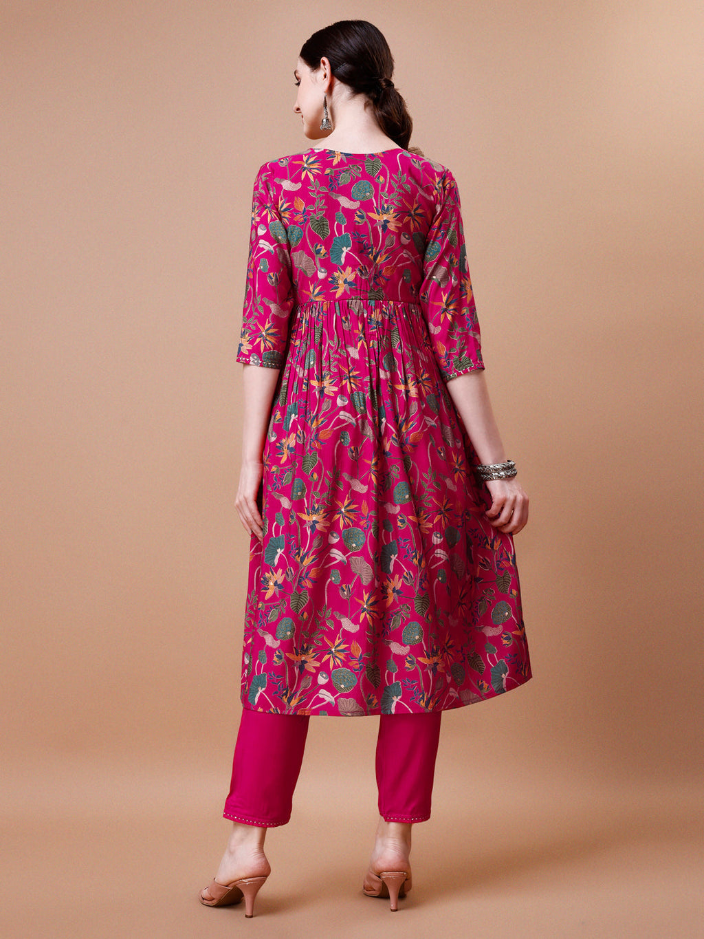Alia Cut Embroidered & Floral Printed Kurta With Pant & Dupatta, Multicolor - Hiral Fashion | Grocsy