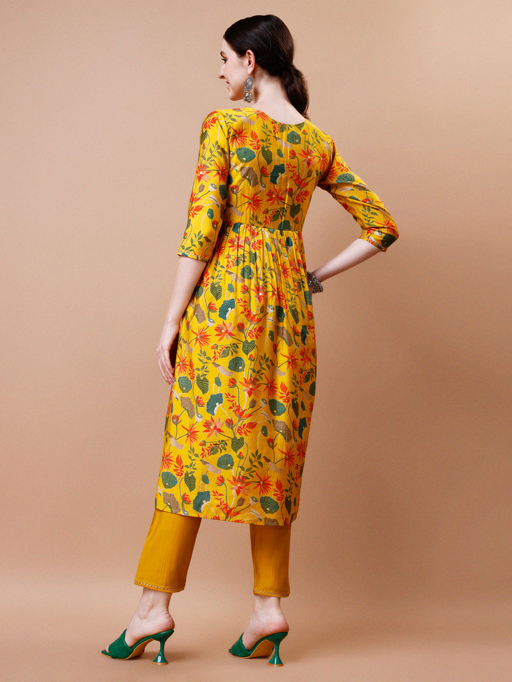 Alia Cut Embroidered & Floral Printed Kurta With Pant & Dupatta, Multicolor - Hiral Fashion | Grocsy