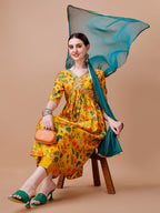 Alia Cut Embroidered & Floral Printed Kurta With Pant & Dupatta, Multicolor - Hiral Fashion | Grocsy
