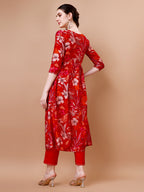 Alia Cut Floral Printed & Embroidered Kurta With Pant & Dupatta, Multicolor - Hiral Fashion | Grocsy