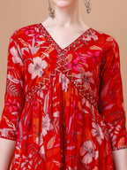 Alia Cut Floral Printed & Embroidered Kurta With Pant & Dupatta, Multicolor - Hiral Fashion | Grocsy