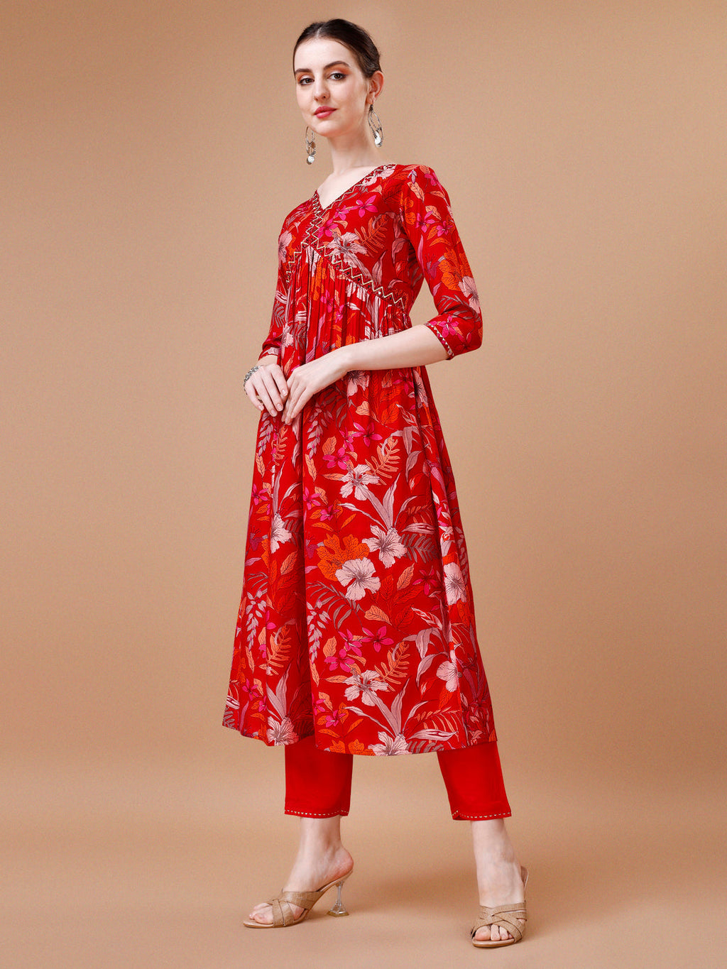 Alia Cut Floral Printed & Embroidered Kurta With Pant & Dupatta, Multicolor - Hiral Fashion | Grocsy