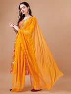 Alia Cut Floral Printed & Embroidered Kurta With Pant & Dupatta, Multicolor - Hiral Fashion | Grocsy
