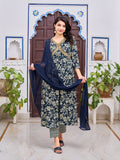Alia Cut Floral Embroidered Kurta With Pant & Dupatta, Multicolor - Hiral Fashion | Grocsy