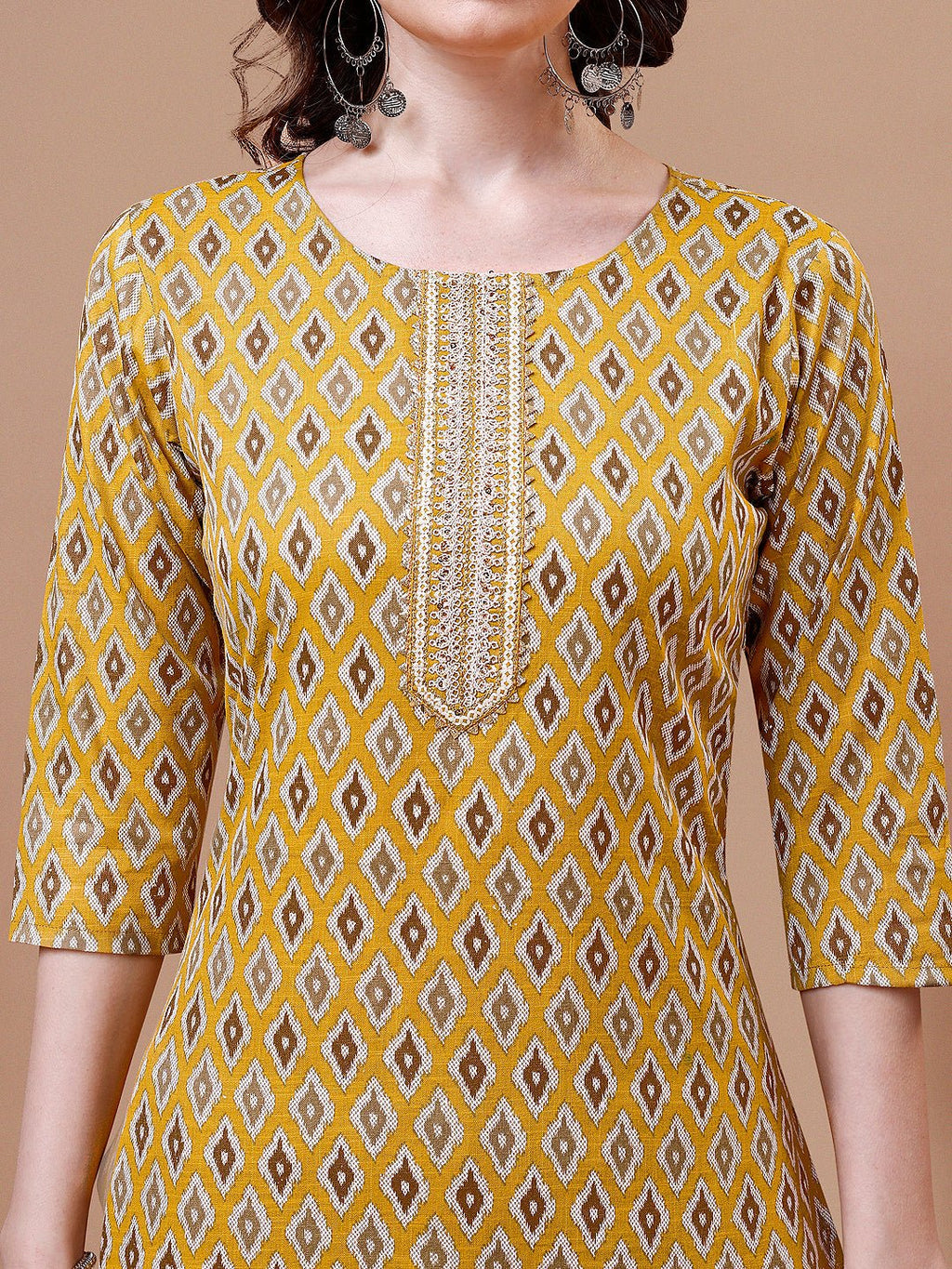 Ethnic Motifs Printed Cotton Kurta With Pant & Dupatta, Multicolor - Hiral Fashion | Grocsy