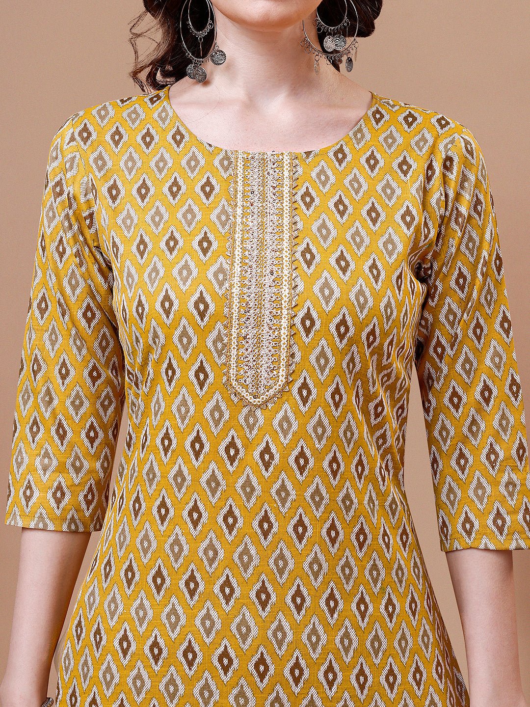Ethnic Motifs Printed Cotton Kurta With Pant & Dupatta, Multicolor - Hiral Fashion | Grocsy
