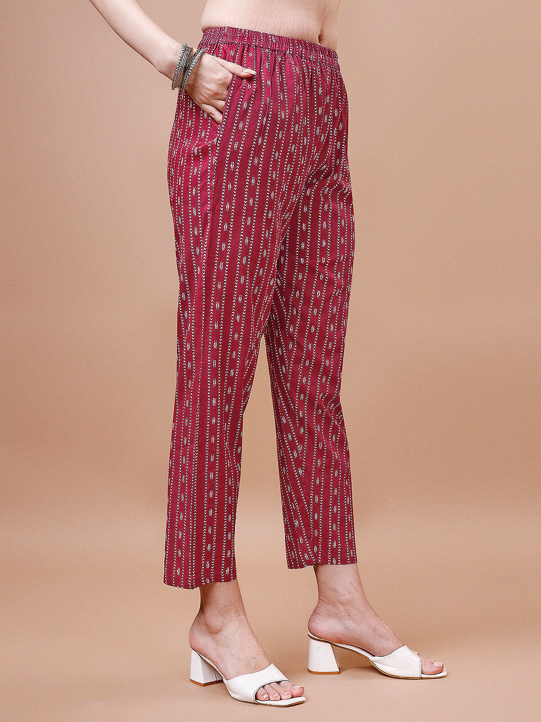 Ethnic Motifs Printed Cotton Kurta With Pant & Dupatta, Multicolor - Hiral Fashion | Grocsy