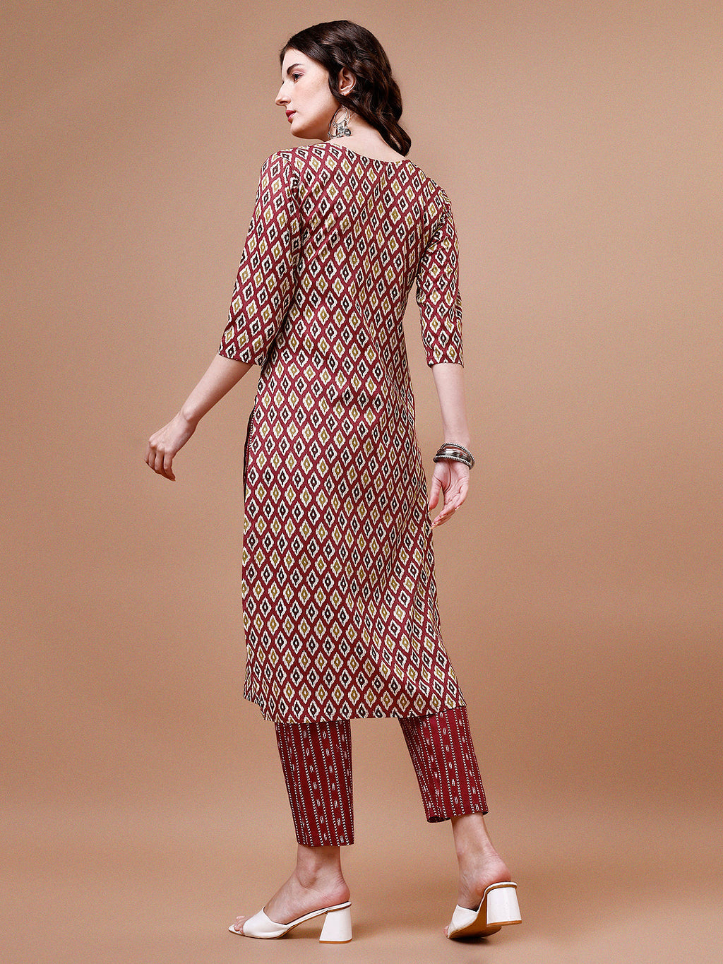 Ethnic Motifs Printed Cotton Kurta With Pant & Dupatta, Multicolor - Hiral Fashion | Grocsy