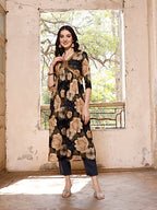 Alia Cut Rayon Embroidered & Floral Printed Kurta With Pant & Dupatta, Multicolor - Hiral Fashion | Grocsy