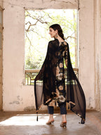 Alia Cut Rayon Embroidered & Floral Printed Kurta With Pant & Dupatta, Multicolor - Hiral Fashion | Grocsy