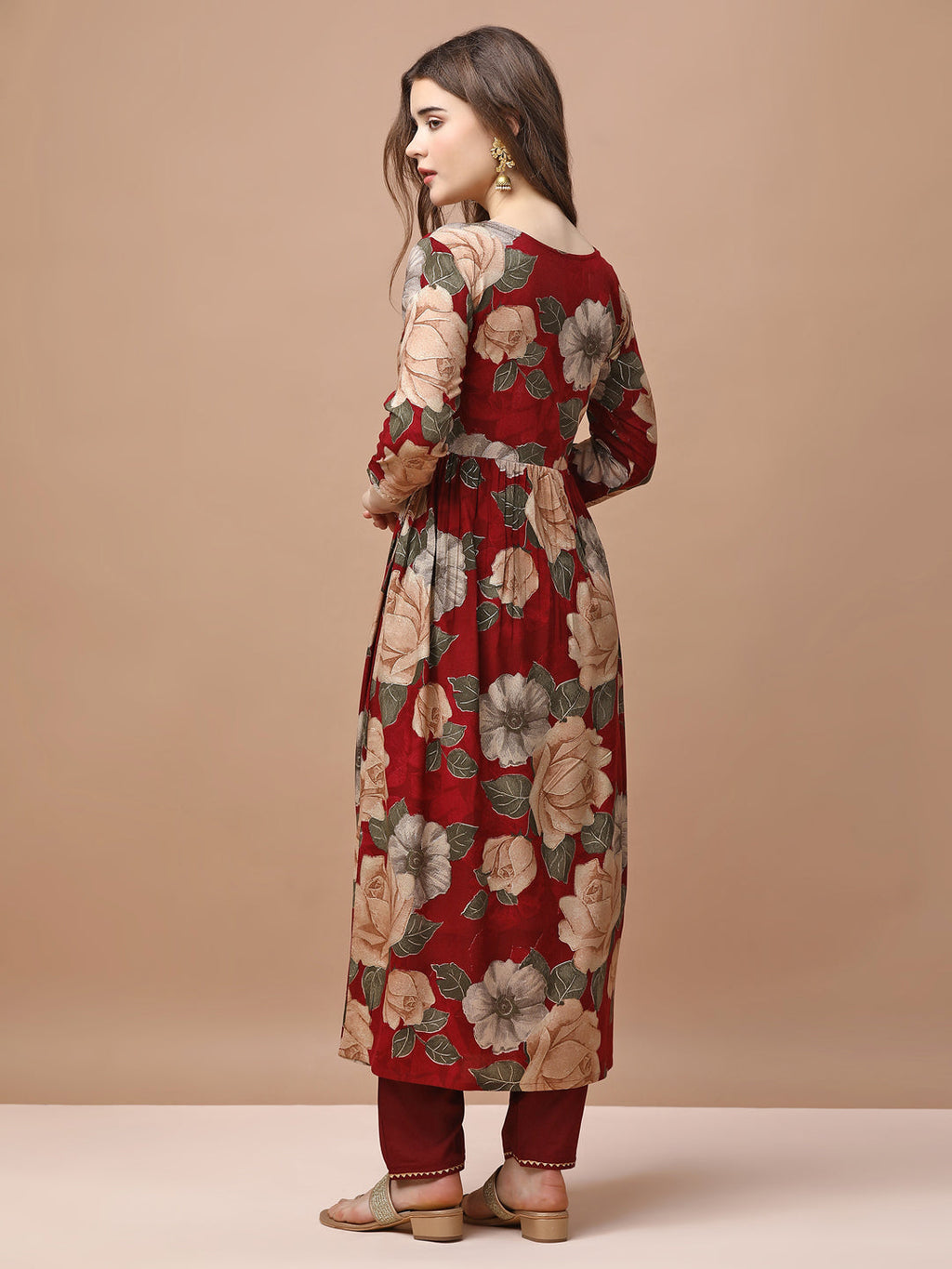 Alia Cut Rayon Embroidered & Floral Printed Kurta With Pant & Dupatta Premium, Multicolor - Hiral Fashion | Grocsy