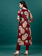 Alia Cut Rayon Embroidered & Floral Printed Kurta With Pant & Dupatta, Multicolor - Hiral Fashion | Grocsy