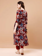 Alia Cut Embroidered & Floral Printed Rayon Kurta With Pant & Dupatta, Multicolor - Hiral Fashion | Grocsy