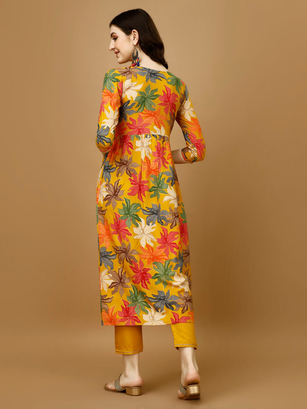 Alia Cut Rayon Embroidered & Floral Printed Kurta With Pant & Dupatta, Multicolor - Hiral Fashion | Grocsy