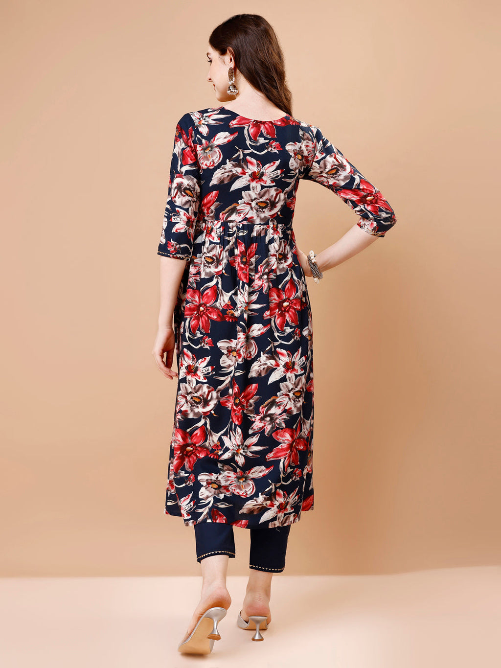 Alia Cut Embroidered & Floral Printed Rayon Kurta With Pant & Dupatta, Multicolor - Hiral Fashion | Grocsy