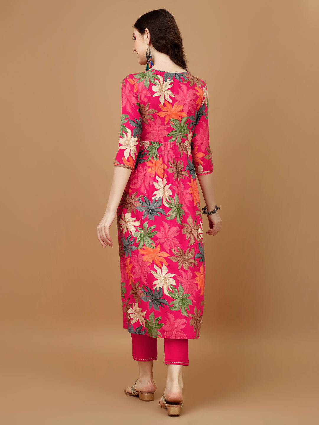 Alia Cut Rayon Embroidered & Floral Printed Kurta With Pant & Dupatta, Multicolor - Hiral Fashion | Grocsy
