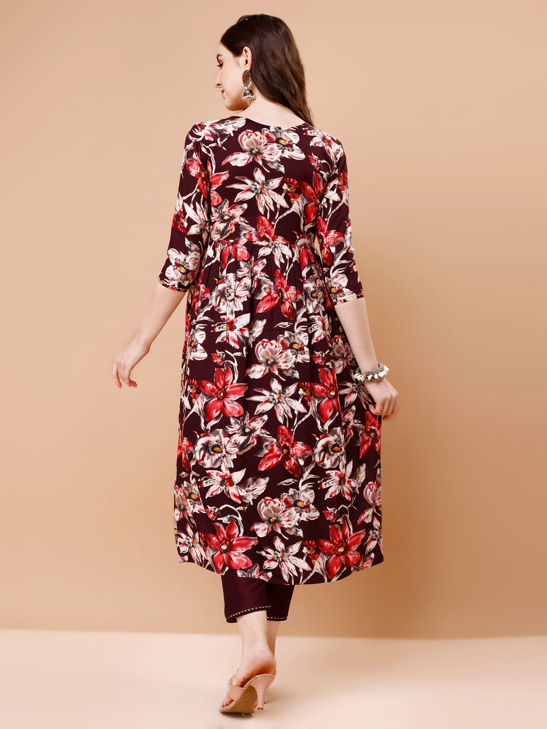 Alia Cut Embroidered & Floral Printed Rayon Kurta With Pant & Dupatta, Multicolor - Hiral Fashion | Grocsy