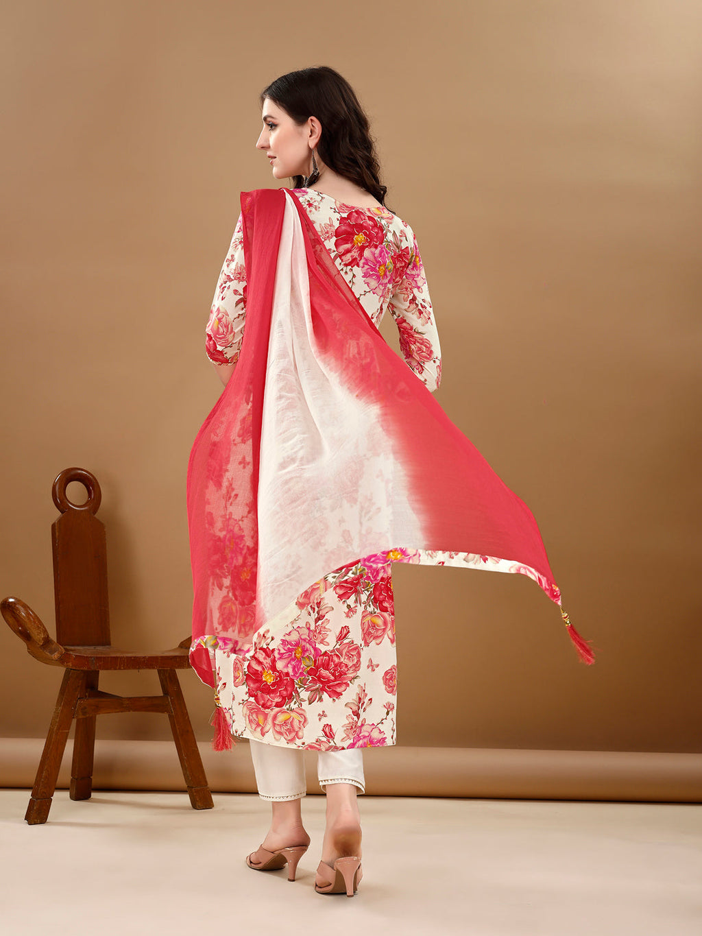 Alia Cut Floral Printed & Embroidered Kurta With Pant & Dupatta Set Premium Luxury, Multicolor - Hiral Fashion | Grocsy