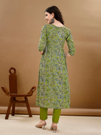 Alia Cut Floral Printed & Embroidered Kurta With Pant & Dupatta Set Luxury Premium, Multicolor - Hiral Fashion | Grocsy