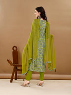 Alia Cut Floral Printed & Embroidered Kurta With Pant & Dupatta Set Luxury Premium, Multicolor - Hiral Fashion | Grocsy
