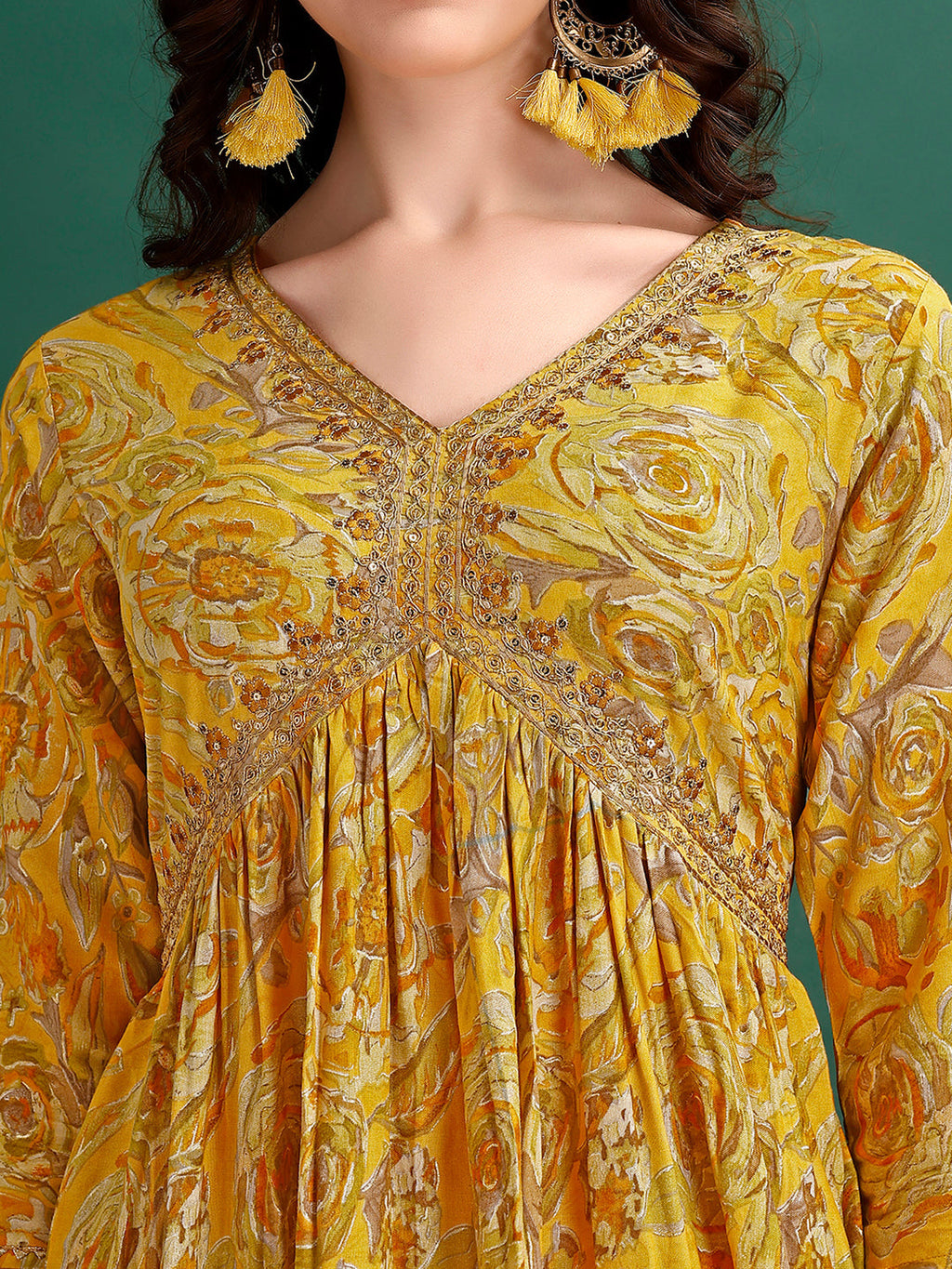 Alia Cut Floral Printed & Embroidered Kurta With Pant & Dupatta Set Luxury Premium, Multicolor - Hiral Fashion | Grocsy
